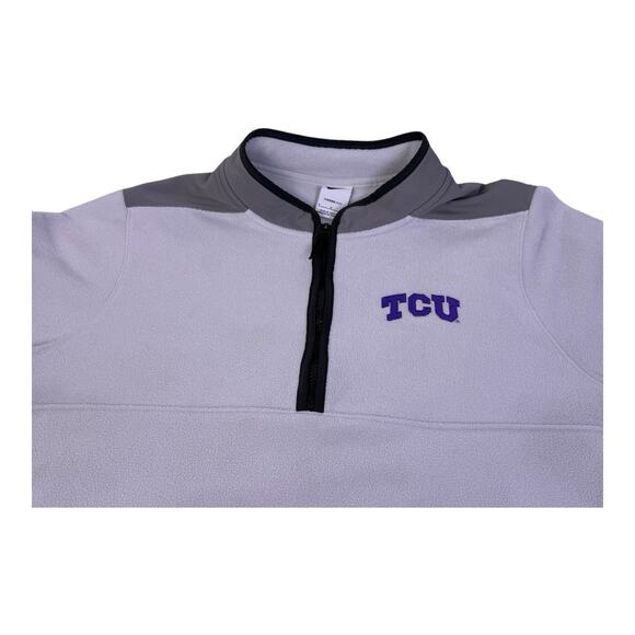 Nike Therma Victory 1/2 Zip Fleece Large TCU Frogs Logo Golf DA2921-025 Gray - Picture 12 of 16